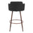 Zuo Modern Kono Swivel BarStool Set of 2, Black/Walnut