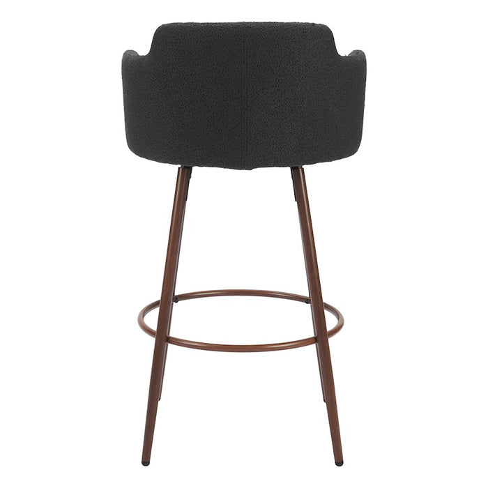 Zuo Modern Kono Swivel BarStool Set of 2, Black/Walnut