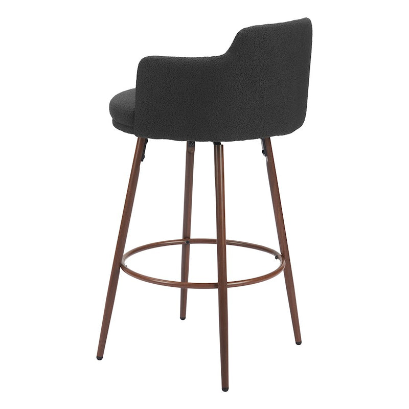 Zuo Modern Kono Swivel BarStool Set of 2, Black/Walnut