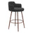 Zuo Modern Kono Swivel BarStool Set of 2, Black/Walnut