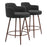 Zuo Modern Kono Swivel Counter Stool Set of 2, Black/Walnut - 110375