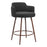 Zuo Modern Kono Swivel Counter Stool Set of 2, Black/Walnut