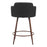 Zuo Modern Kono Swivel Counter Stool Set of 2, Black/Walnut