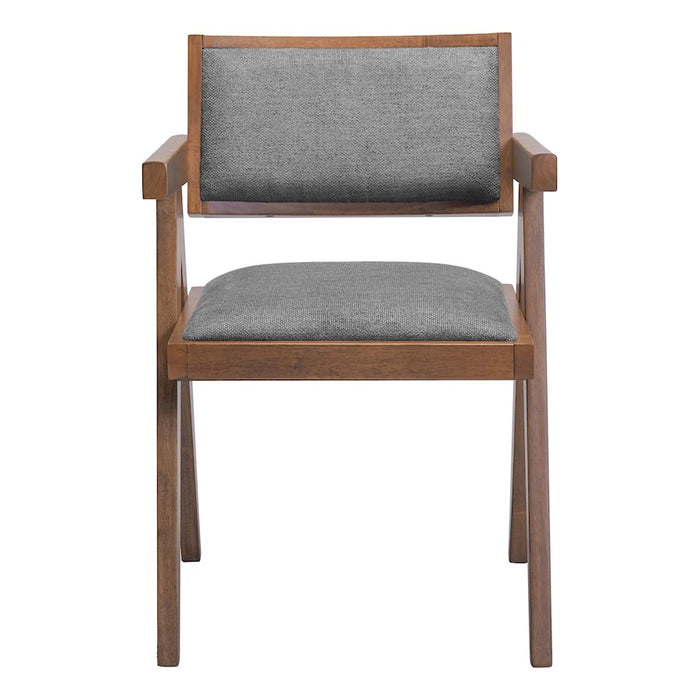 Zuo Modern Delhi Dining Chair Set of 2, Gray/Walnut