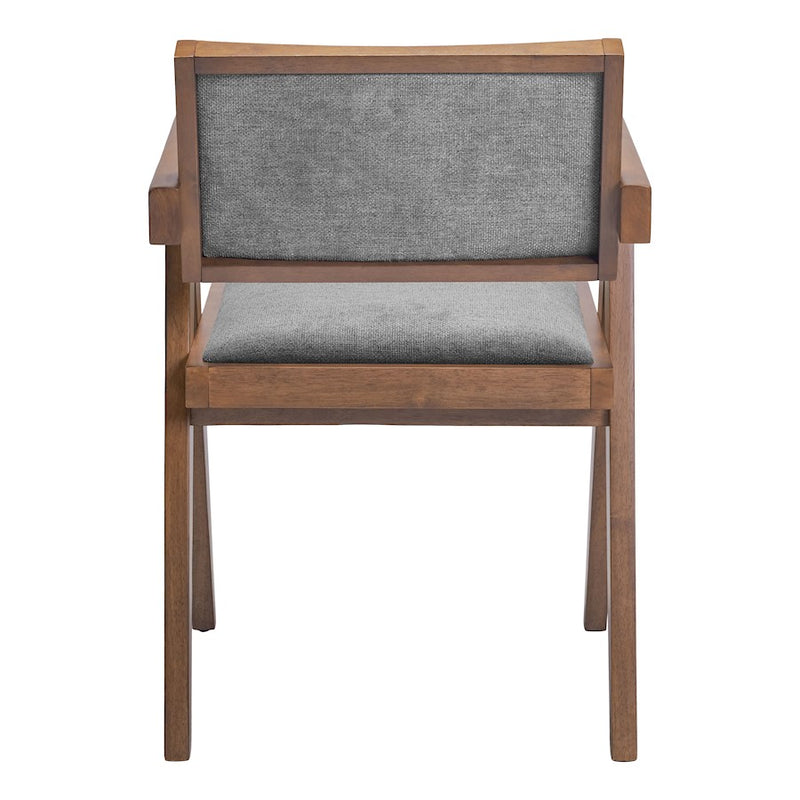 Zuo Modern Delhi Dining Chair Set of 2, Gray/Walnut