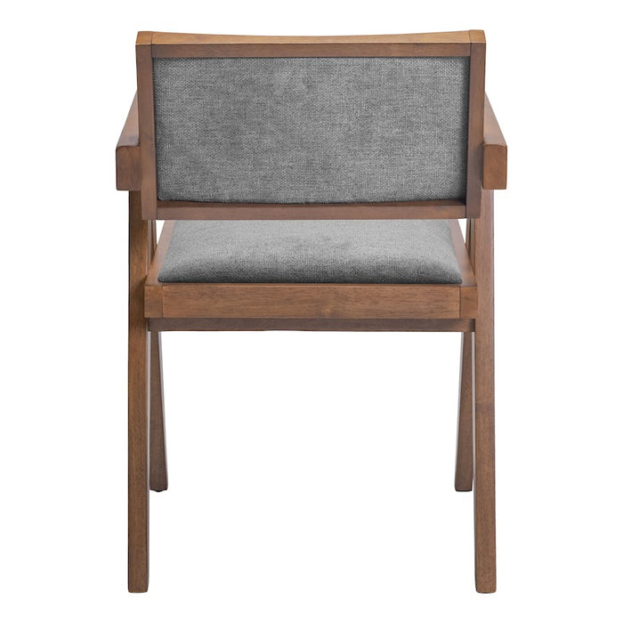 Zuo Modern Delhi Dining Chair Set of 2, Gray/Walnut