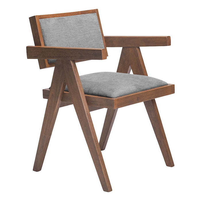 Zuo Modern Delhi Dining Chair Set of 2, Gray/Walnut