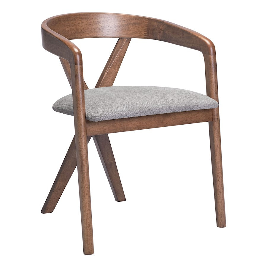 Zuo Modern Cairo Dining Chair, Dove Gray/Walnut - 110397