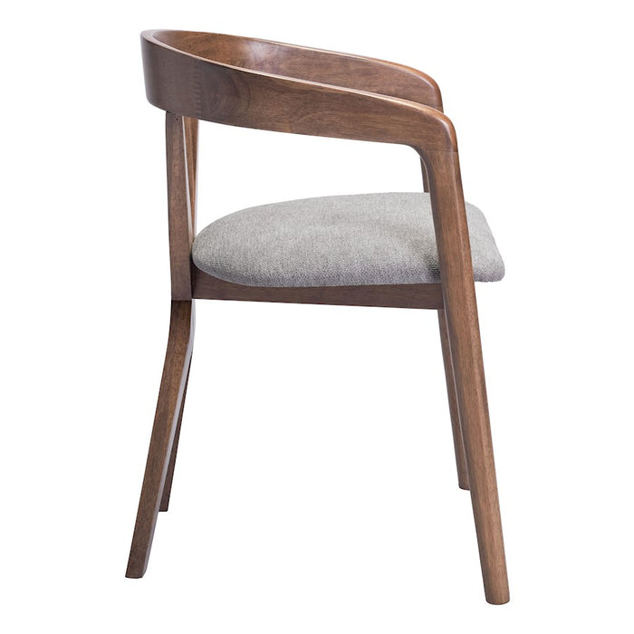 Zuo Modern Cairo Dining Chair, Dove Gray/Walnut