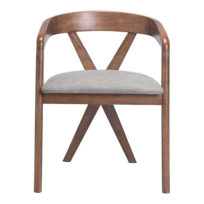 Zuo Modern Cairo Dining Chair, Dove Gray/Walnut