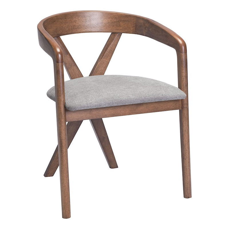 Zuo Modern Cairo Dining Chair, Dove Gray/Walnut