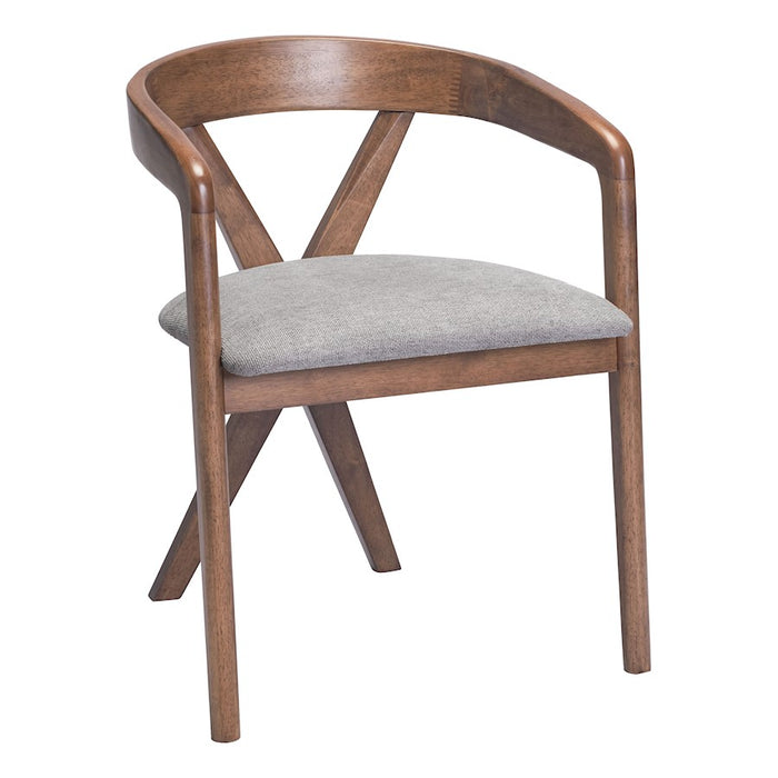 Zuo Modern Cairo Dining Chair, Dove Gray/Walnut