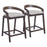 Zuo Modern Troy Counter Stool Set of 2, Dove Gray/Espresso - 110399