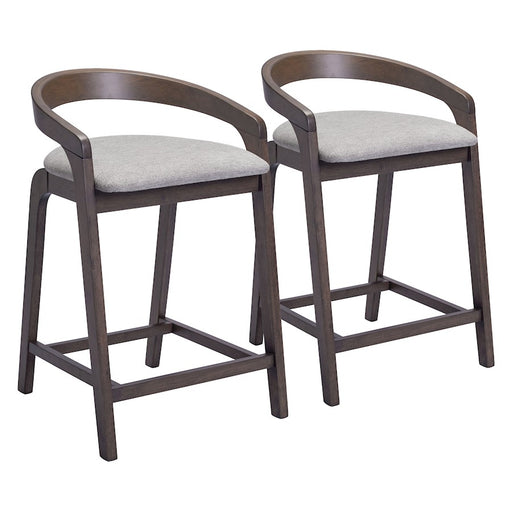 Zuo Modern Troy Counter Stool Set of 2, Dove Gray/Espresso - 110399