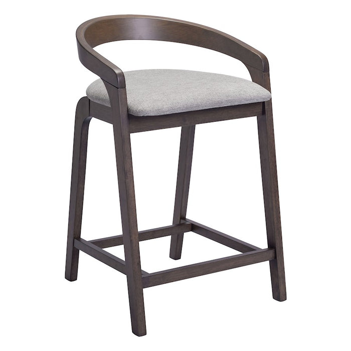 Zuo Modern Troy Counter Stool Set of 2, Dove Gray/Espresso