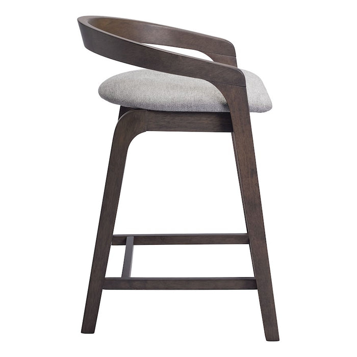 Zuo Modern Troy Counter Stool Set of 2, Dove Gray/Espresso