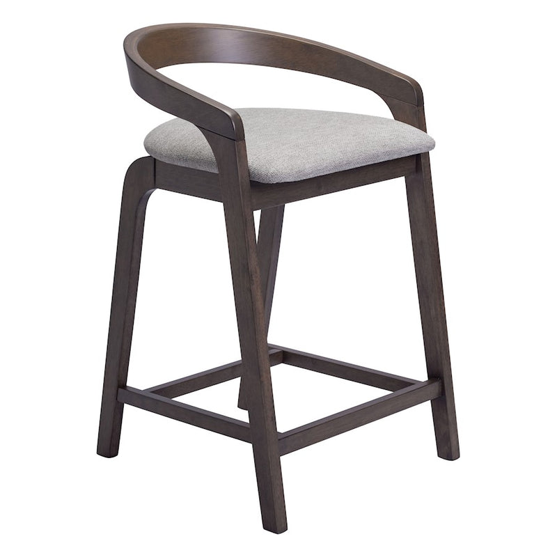 Zuo Modern Troy Counter Stool Set of 2, Dove Gray/Espresso