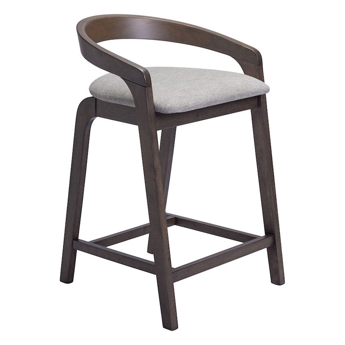 Zuo Modern Troy Counter Stool Set of 2, Dove Gray/Espresso