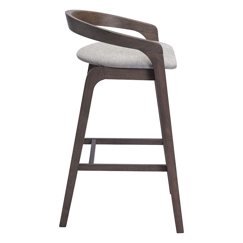Zuo Modern Troy BarStool Set of 2, Dove Gray/Espresso