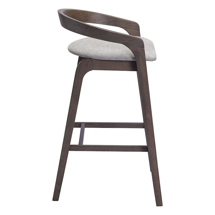 Zuo Modern Troy BarStool Set of 2, Dove Gray/Espresso