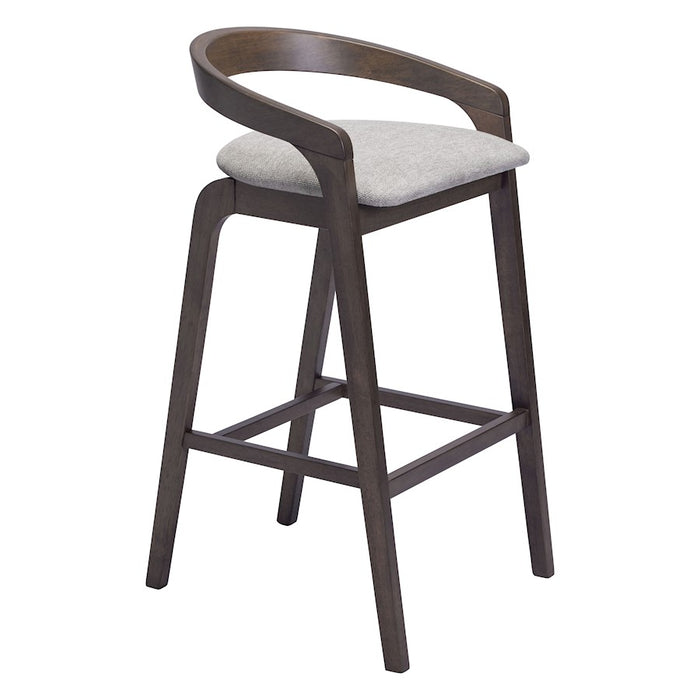 Zuo Modern Troy BarStool Set of 2, Dove Gray/Espresso