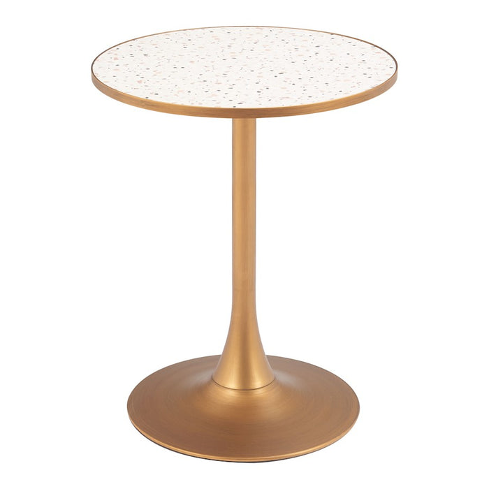 Zuo Modern Bite Bistro Table, Beige/Gold