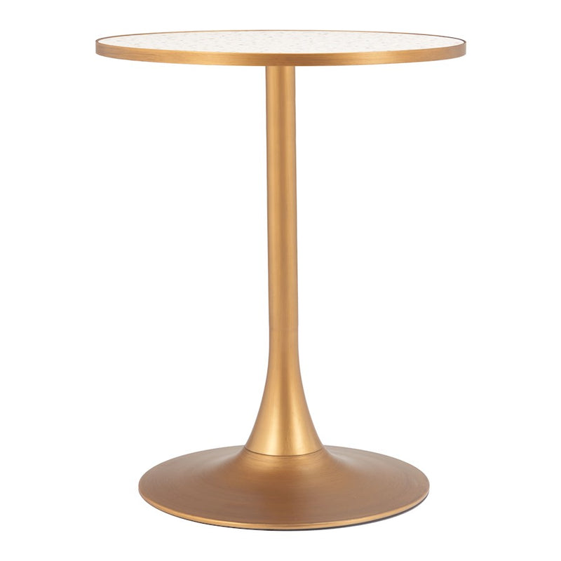 Zuo Modern Bite Bistro Table, Beige/Gold