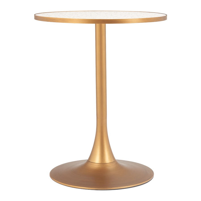 Zuo Modern Bite Bistro Table, Beige/Gold