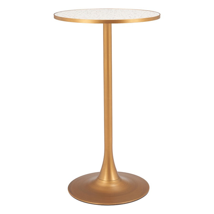 Zuo Modern Bite Bar Table, Beige/Gold