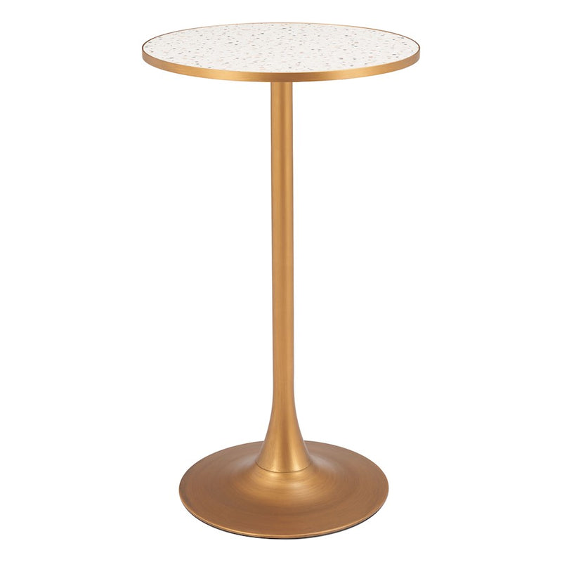Zuo Modern Bite Bar Table, Beige/Gold