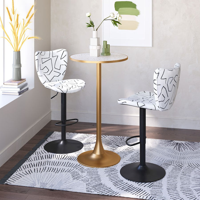 Zuo Modern Bite Bar Table, Beige/Gold