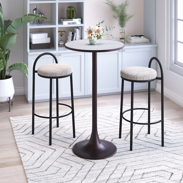 Zuo Modern Bite Bar Table, Gray/Bronze