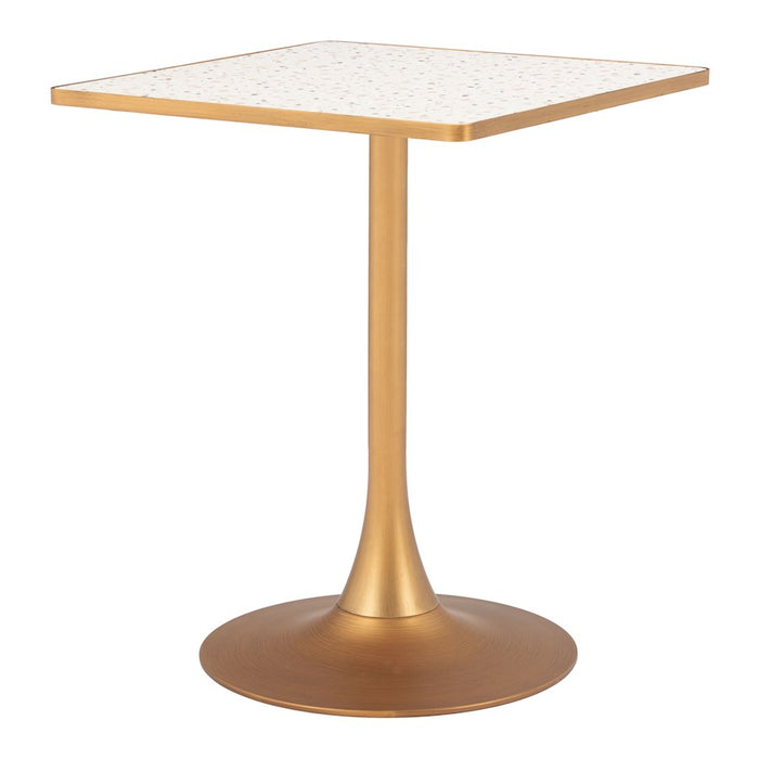 Zuo Modern Spot Bistro Table, Beige/Gold - 110407