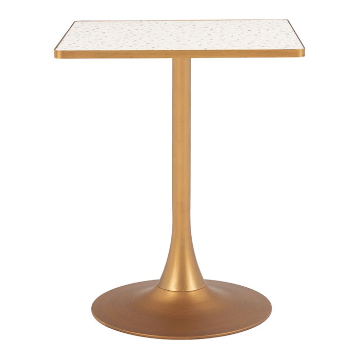 Zuo Modern Spot Bistro Table, Beige/Gold