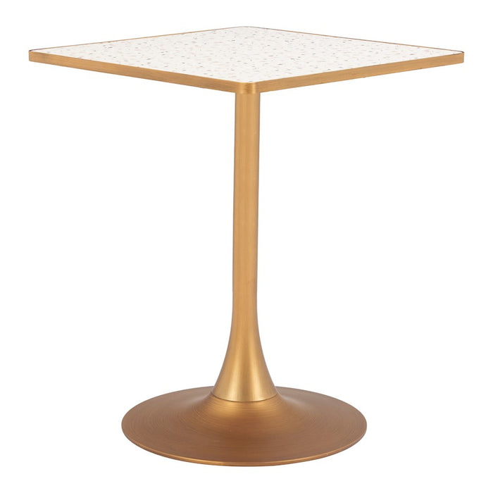 Zuo Modern Spot Bistro Table, Beige/Gold