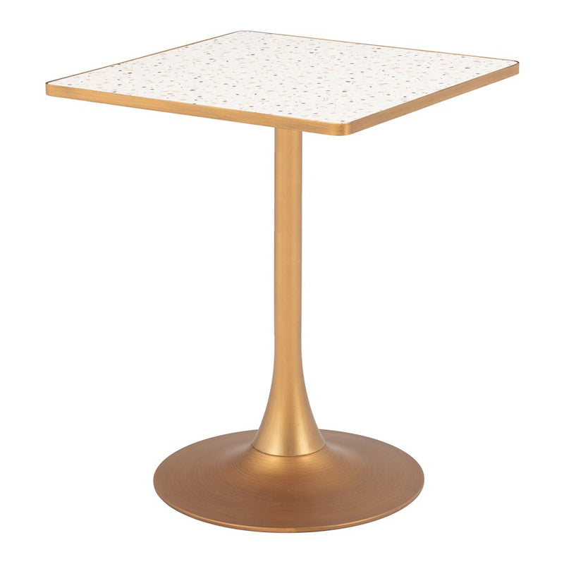 Zuo Modern Spot Bistro Table, Beige/Gold