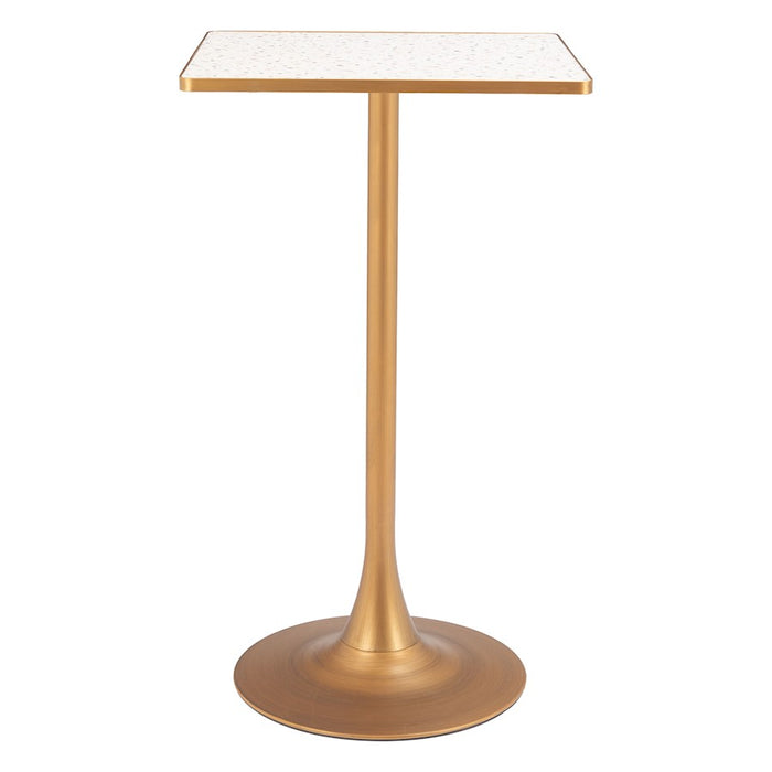 Zuo Modern Spot Bar Table, Beige/Gold