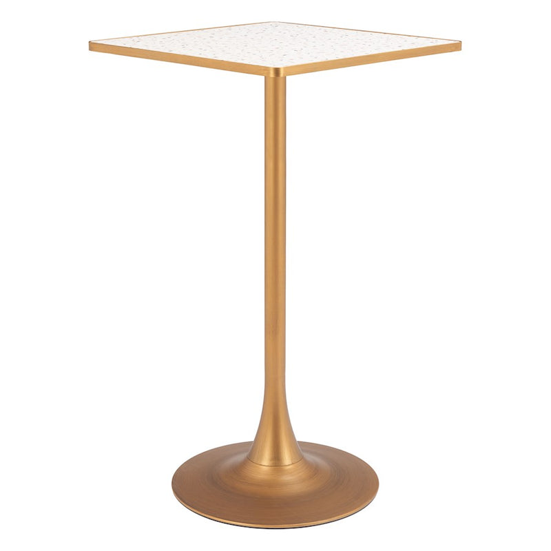 Zuo Modern Spot Bar Table, Beige/Gold
