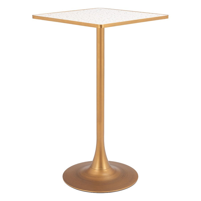 Zuo Modern Spot Bar Table, Beige/Gold