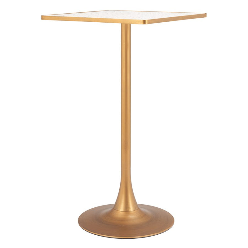 Zuo Modern Spot Bar Table, Beige/Gold