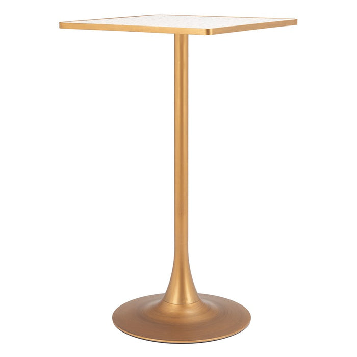 Zuo Modern Spot Bar Table, Beige/Gold