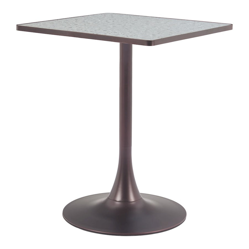 Zuo Modern Spot Bistro Table, Gray/Bronze