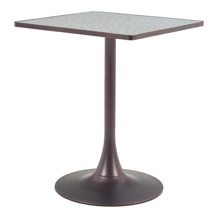 Zuo Modern Spot Bistro Table, Gray/Bronze