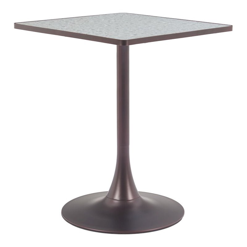 Zuo Modern Spot Bistro Table, Gray/Bronze