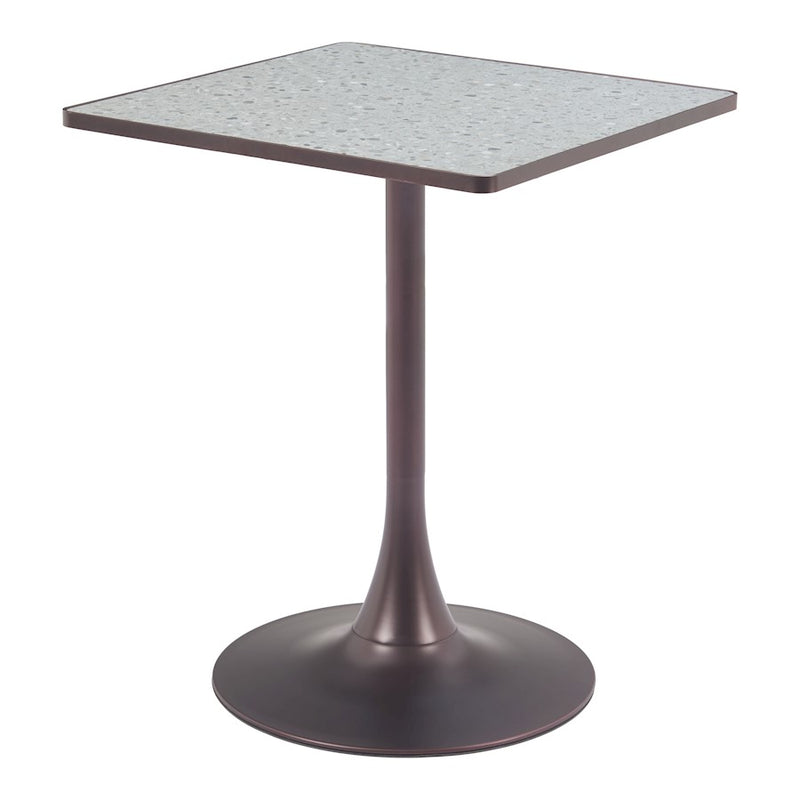 Zuo Modern Spot Bistro Table, Gray/Bronze