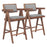 Zuo Modern Delhi Counter Stool Set of 2, Gray/Walnut - 110493
