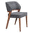 Zuo Modern Sunobu Dining Chair Set of 2, Azure Gray/Walnut