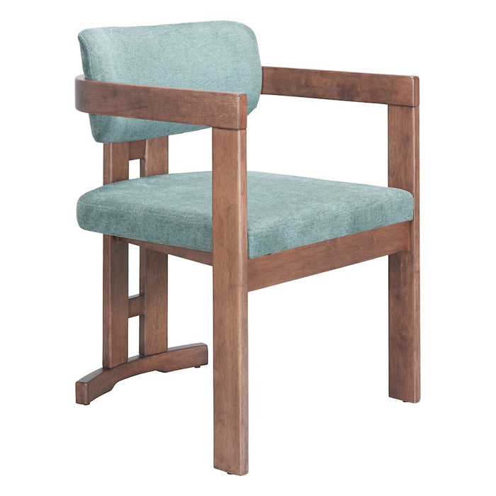 Zuo Modern Poly Dining Chair, Moss Gray/Walnut