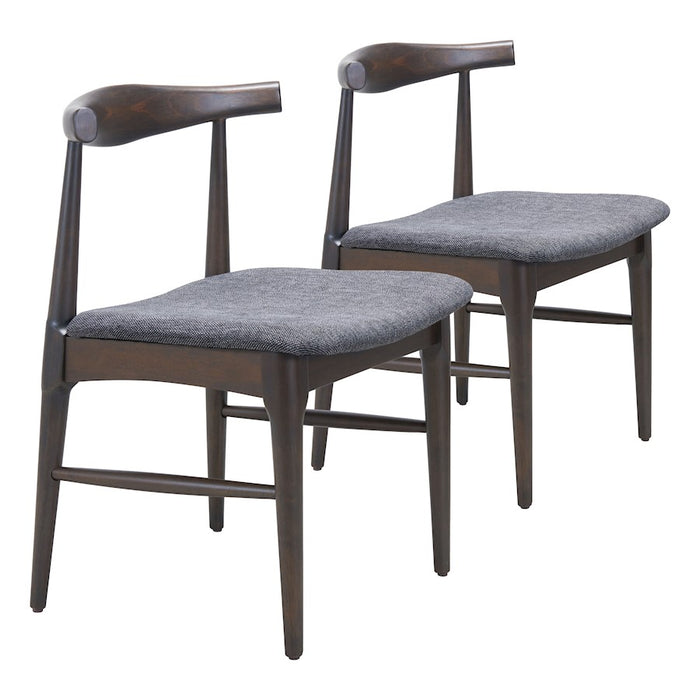 Zuo Modern Tuzka Dining Chair Set of 2, Gray/Espresso - 110513