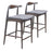 Zuo Modern Tuzka Counter Stool Set of 2, Gray/Espresso - 110514